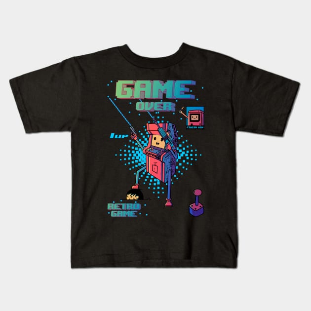 GAME OVER Kids T-Shirt by NathanRiccelle